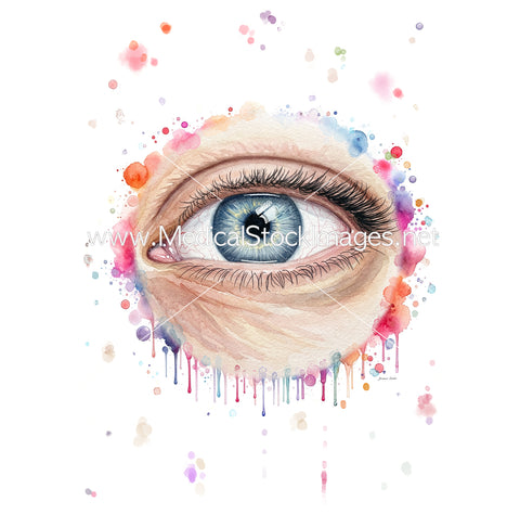 Eye in Watercolour Funky Style